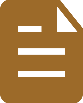 Brown document icon with lines and corner.